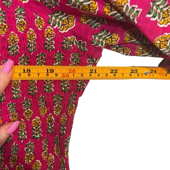 LEA Smocked Cotton Floral Maxi Dress Lightweight Flowy 1X - Picture 9 of 12